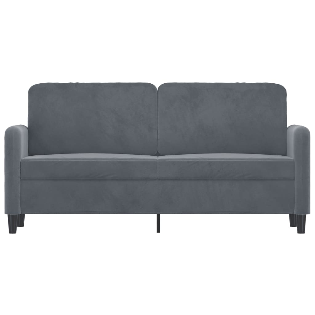 2-personers sofa 140 cm fløjl mørkegrå