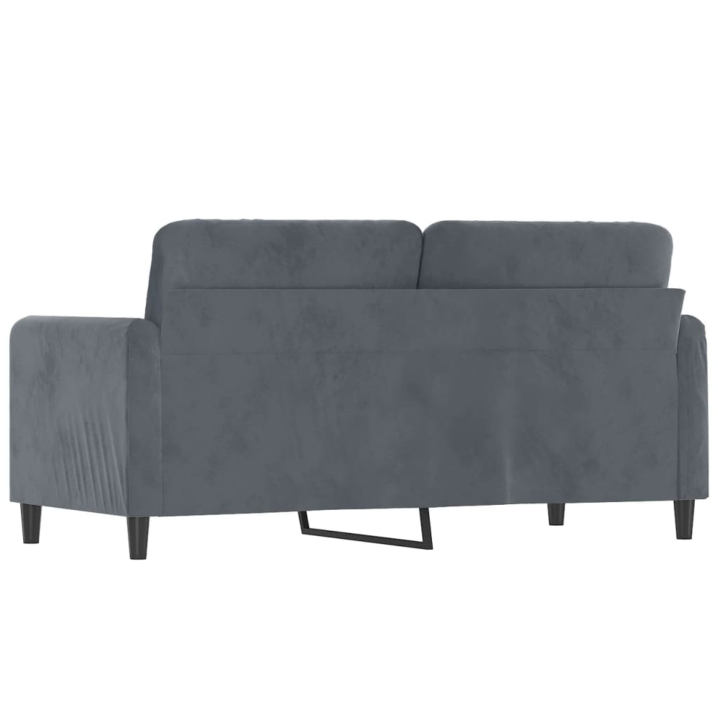 2-personers sofa 140 cm fløjl mørkegrå