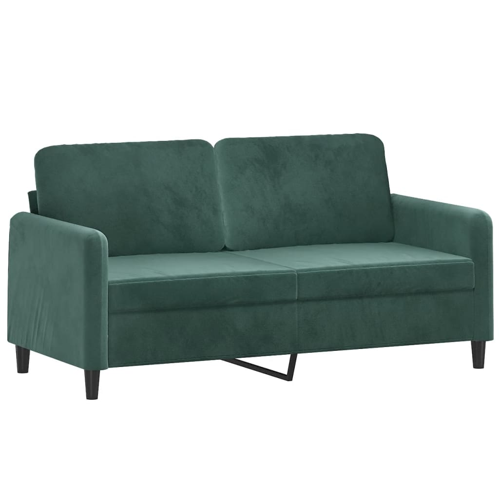 2-personers sofa 140 cm fløjl mørkegrøn