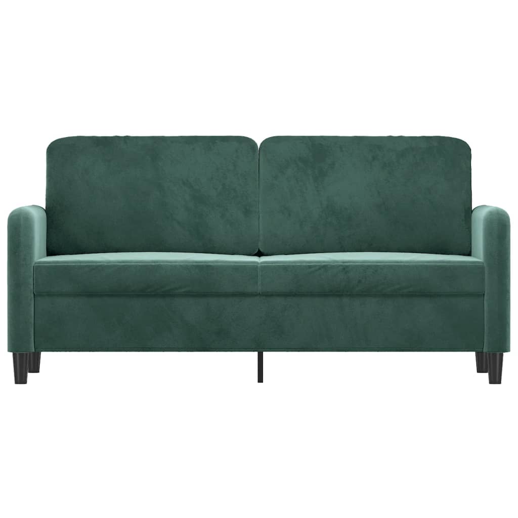 2-personers sofa 140 cm fløjl mørkegrøn