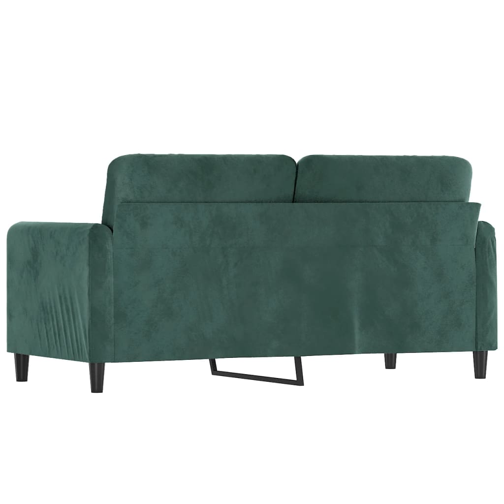 2-personers sofa 140 cm fløjl mørkegrøn