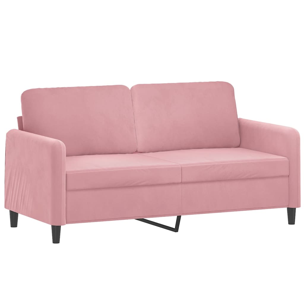 2-personers sofa 140 cm fløjl lyserød