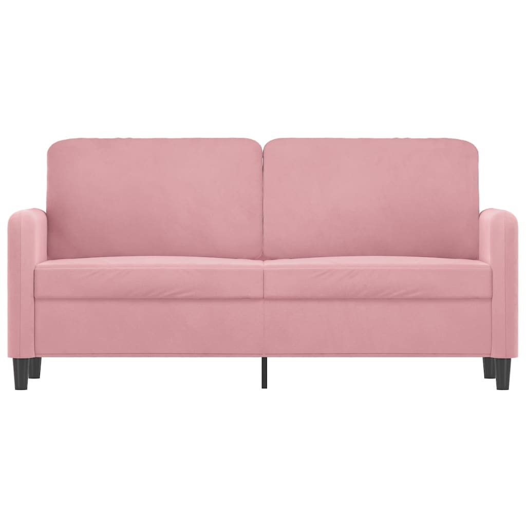 2-personers sofa 140 cm fløjl lyserød