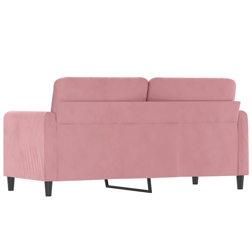 2-personers sofa 140 cm fløjl lyserød