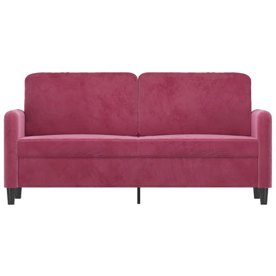 2-personers sofa 140 cm fløjl vinrød