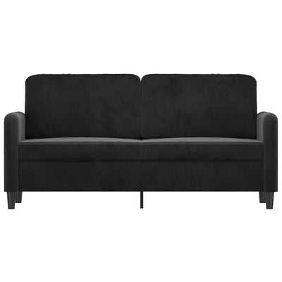 2-personers sofa 140 cm fløjl sort