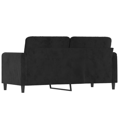 2-personers sofa 140 cm fløjl sort