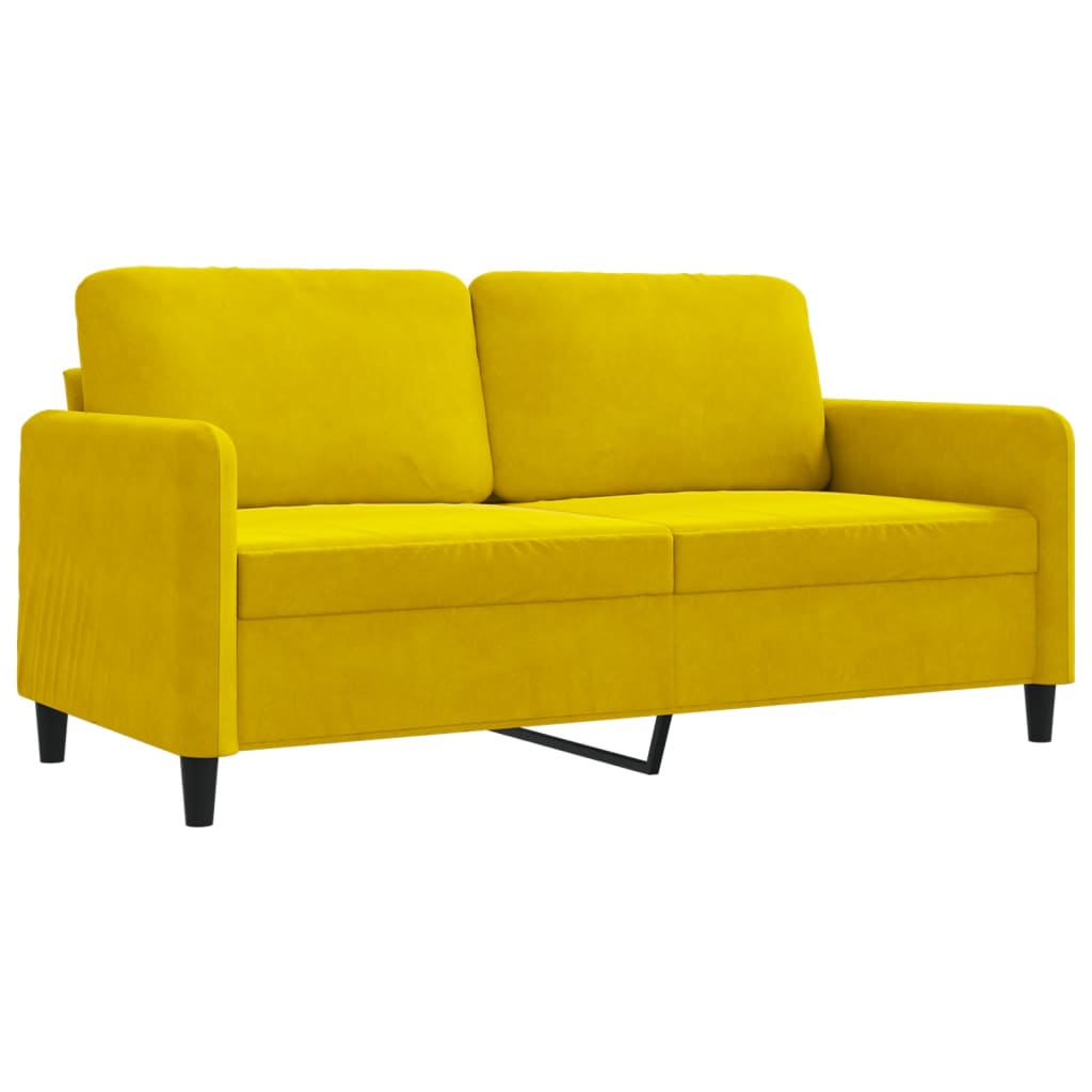 2-personers sofa 140 cm fløjl gul