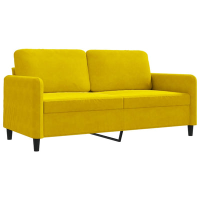 2-personers sofa 140 cm fløjl gul