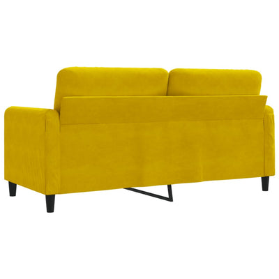 2-personers sofa 140 cm fløjl gul