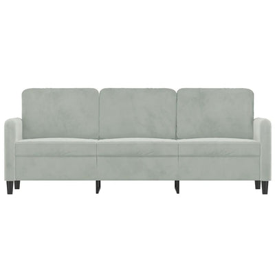 3-personers sofa 180 cm velour lysegrå