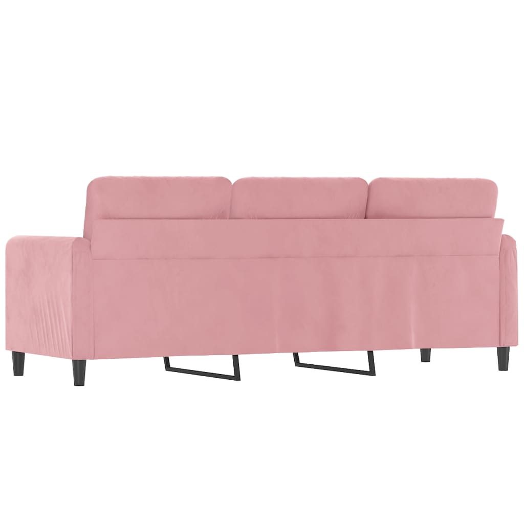 3-personers sofa 180 cm fløjl lyserød