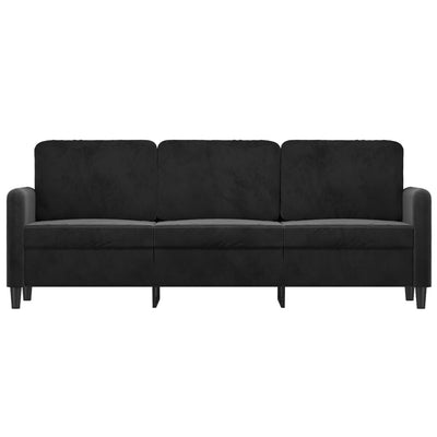 3-personers sofa 180 cm velour sort