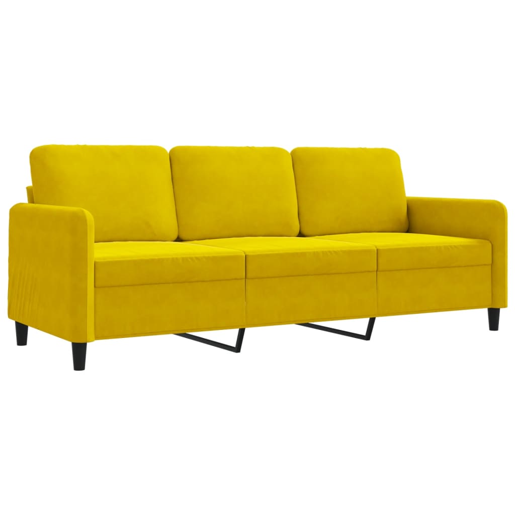 3-personers sofa 180 cm velour gul