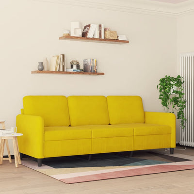 3-personers sofa 180 cm velour gul