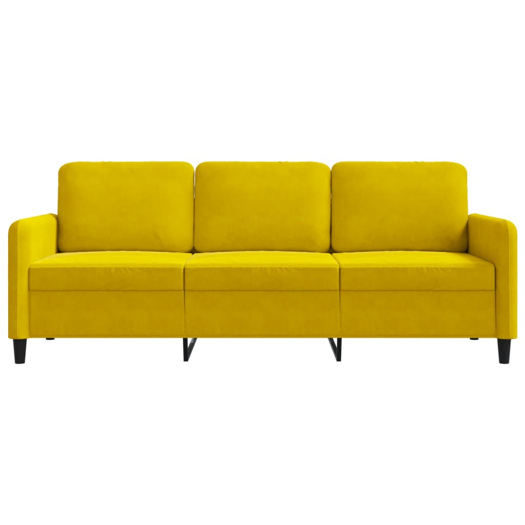 3-personers sofa 180 cm velour gul