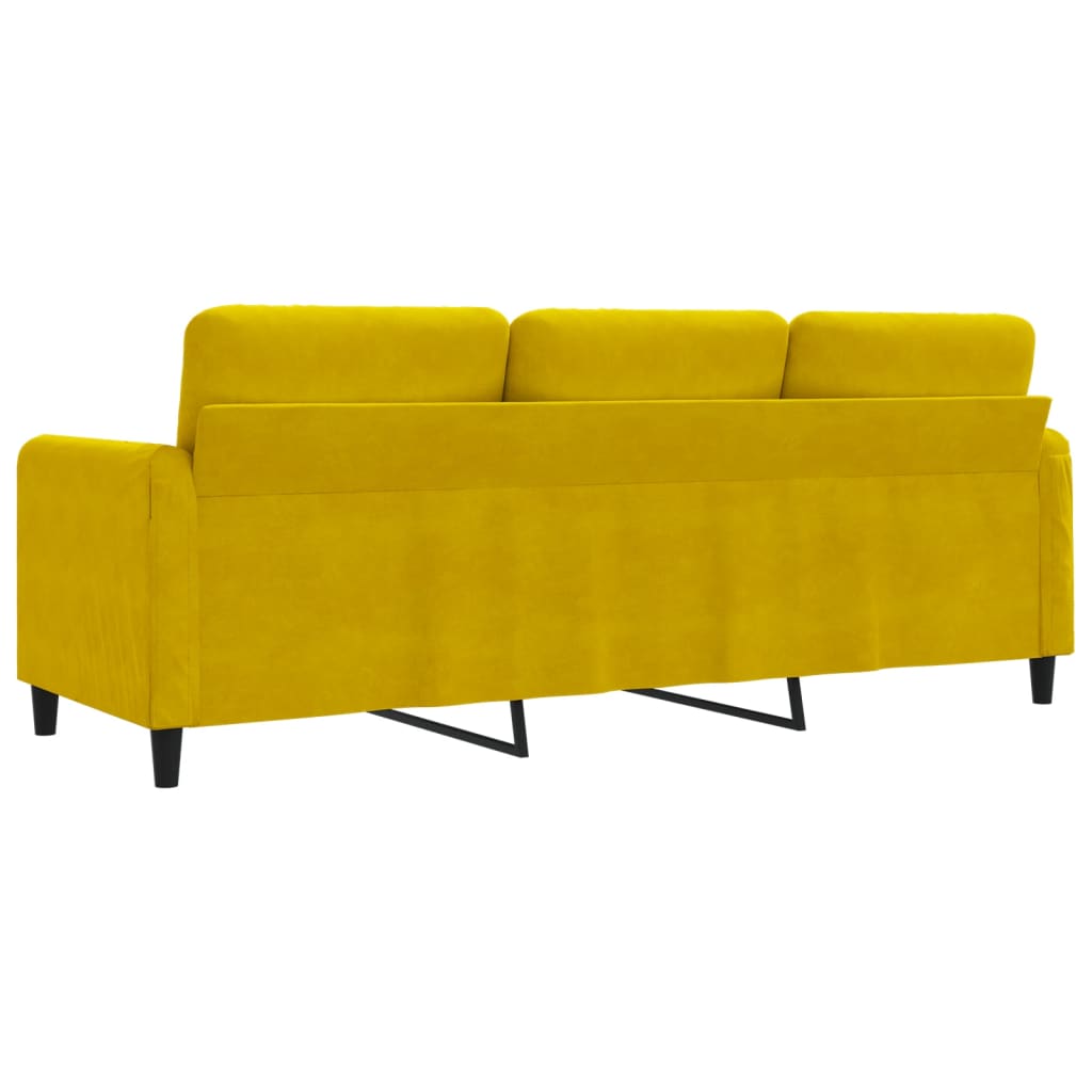 3-personers sofa 180 cm velour gul