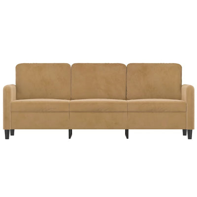 3-personers sofa 180 cm fløjl brun