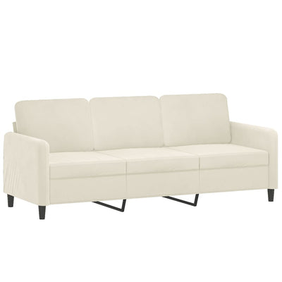 3-personers sofa 180 cm fløjl cremefarvet