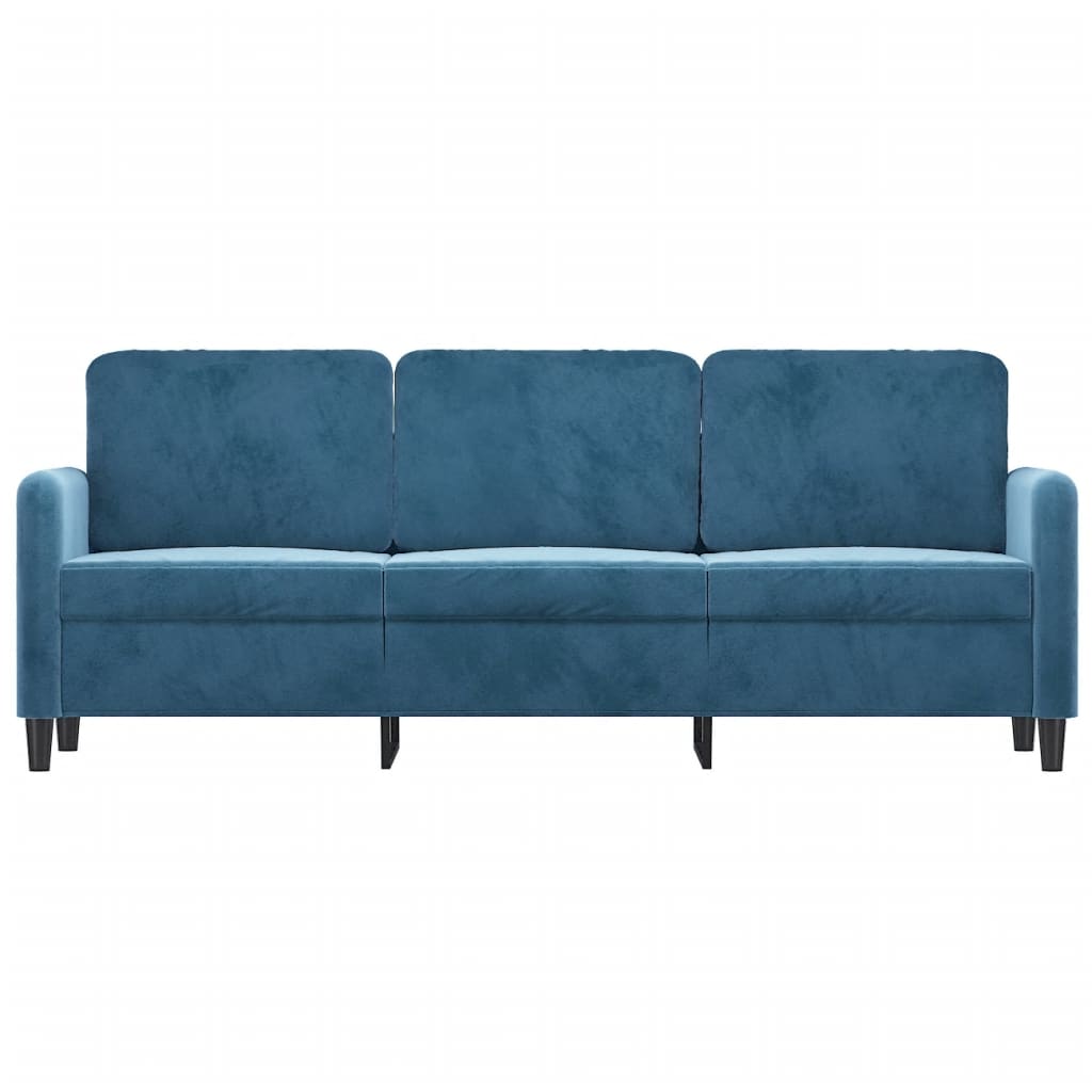 3-personers sofa 180 cm velour blå