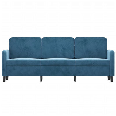 3-personers sofa 180 cm velour blå