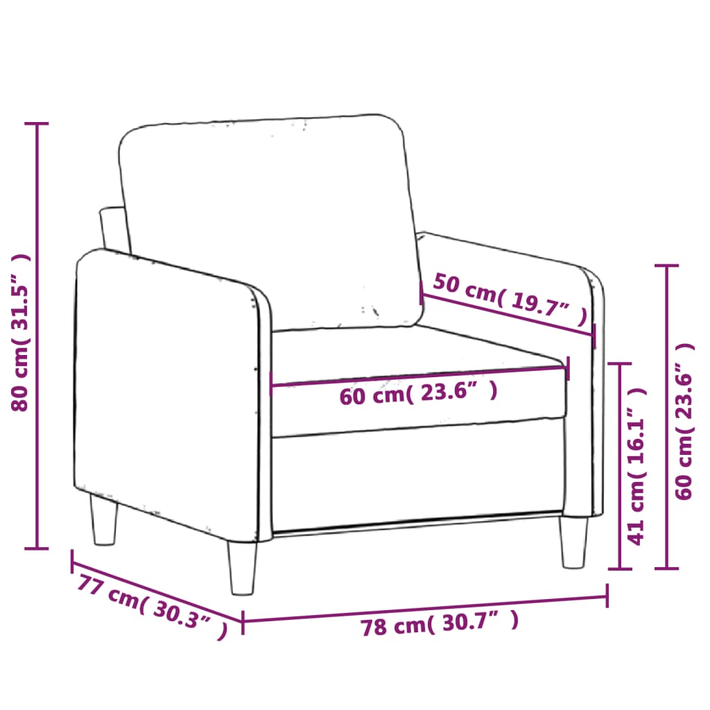 lænestol 60 cm stof lysegul