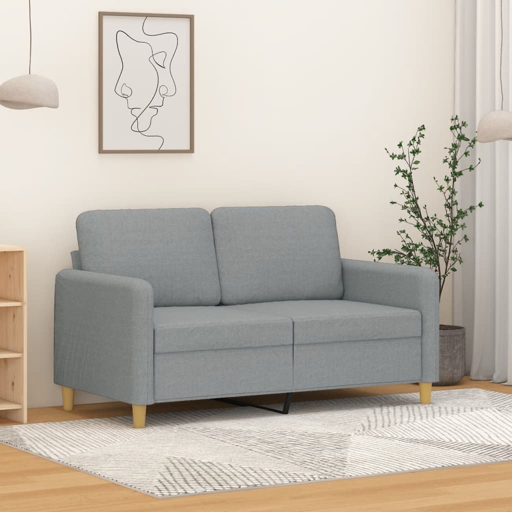 2-personers sofa 120 cm stof lysegrå