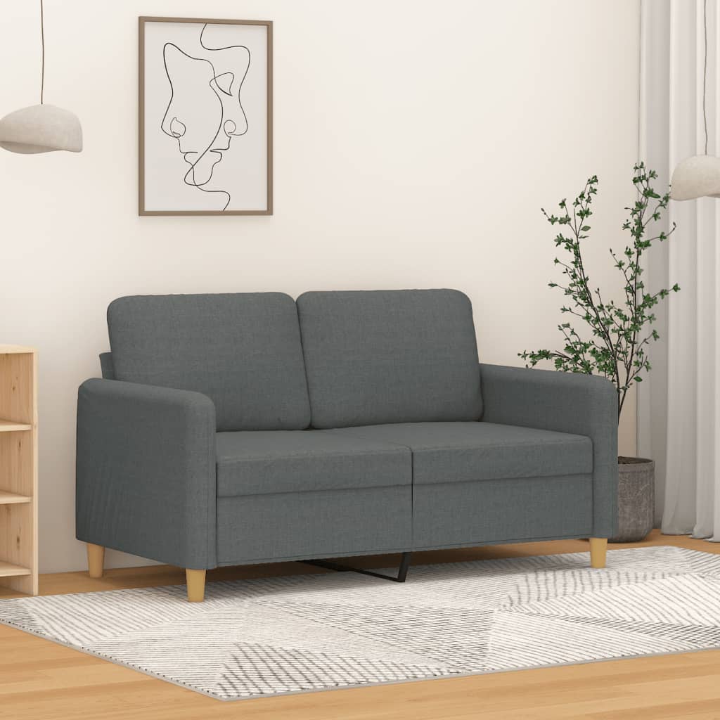 2-personers sofa 120 cm stof mørkegrå