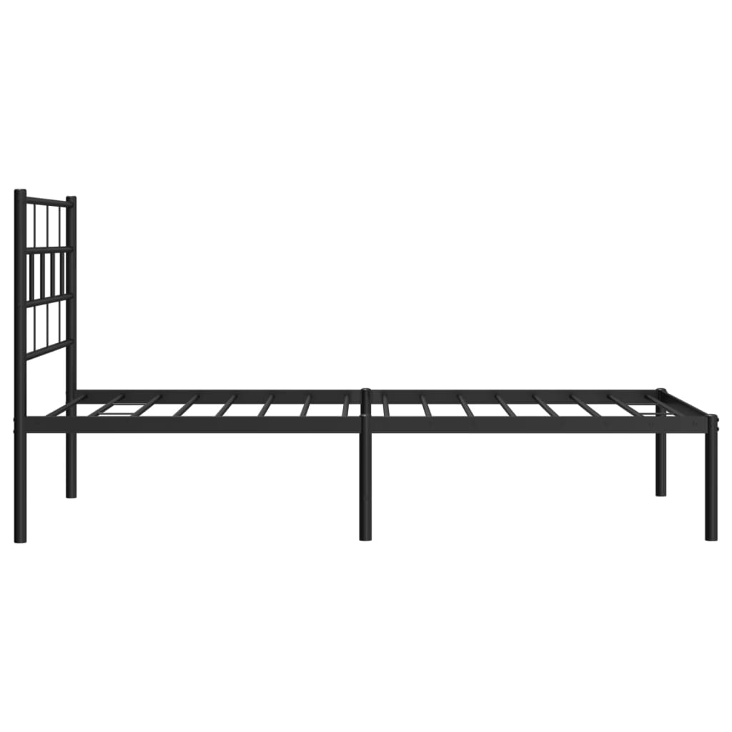 sengeramme med sengegavl 75x190 cm metal sort