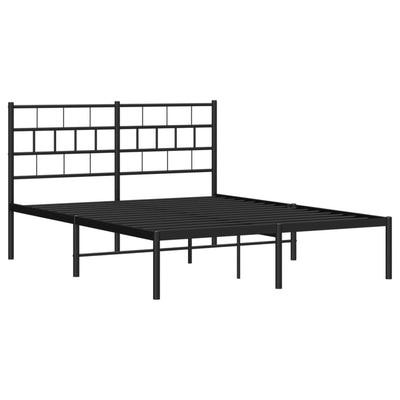 sengeramme med sengegavl 135x190 cm metal sort