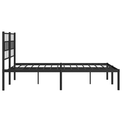 sengeramme med sengegavl 135x190 cm metal sort