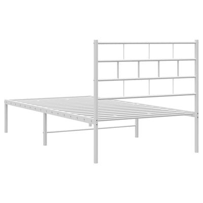 sengeramme med sengegavl 80x200 cm metal hvid