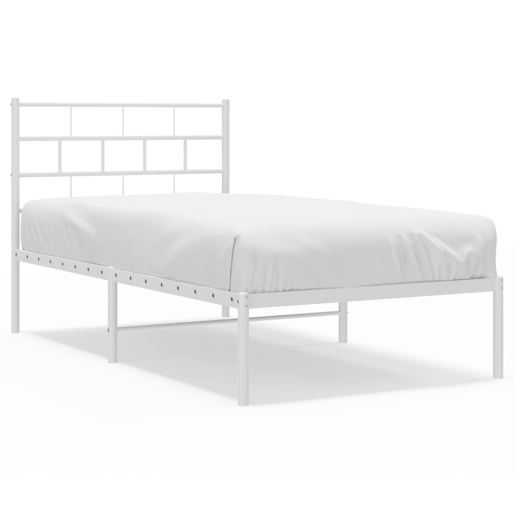 sengeramme med sengegavl 90x190 cm metal hvid