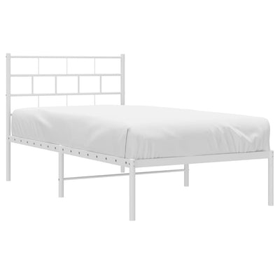 sengeramme med sengegavl 90x190 cm metal hvid