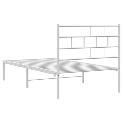 sengeramme med sengegavl 90x190 cm metal hvid