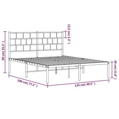 sengeramme med sengegavl 120x190 cm metal hvid