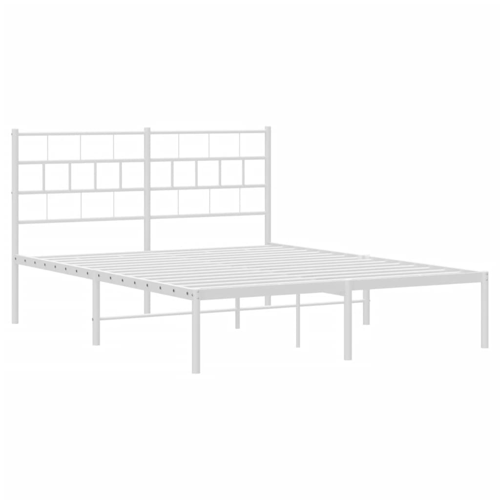 sengeramme med sengegavl 150x200 cm metal hvid