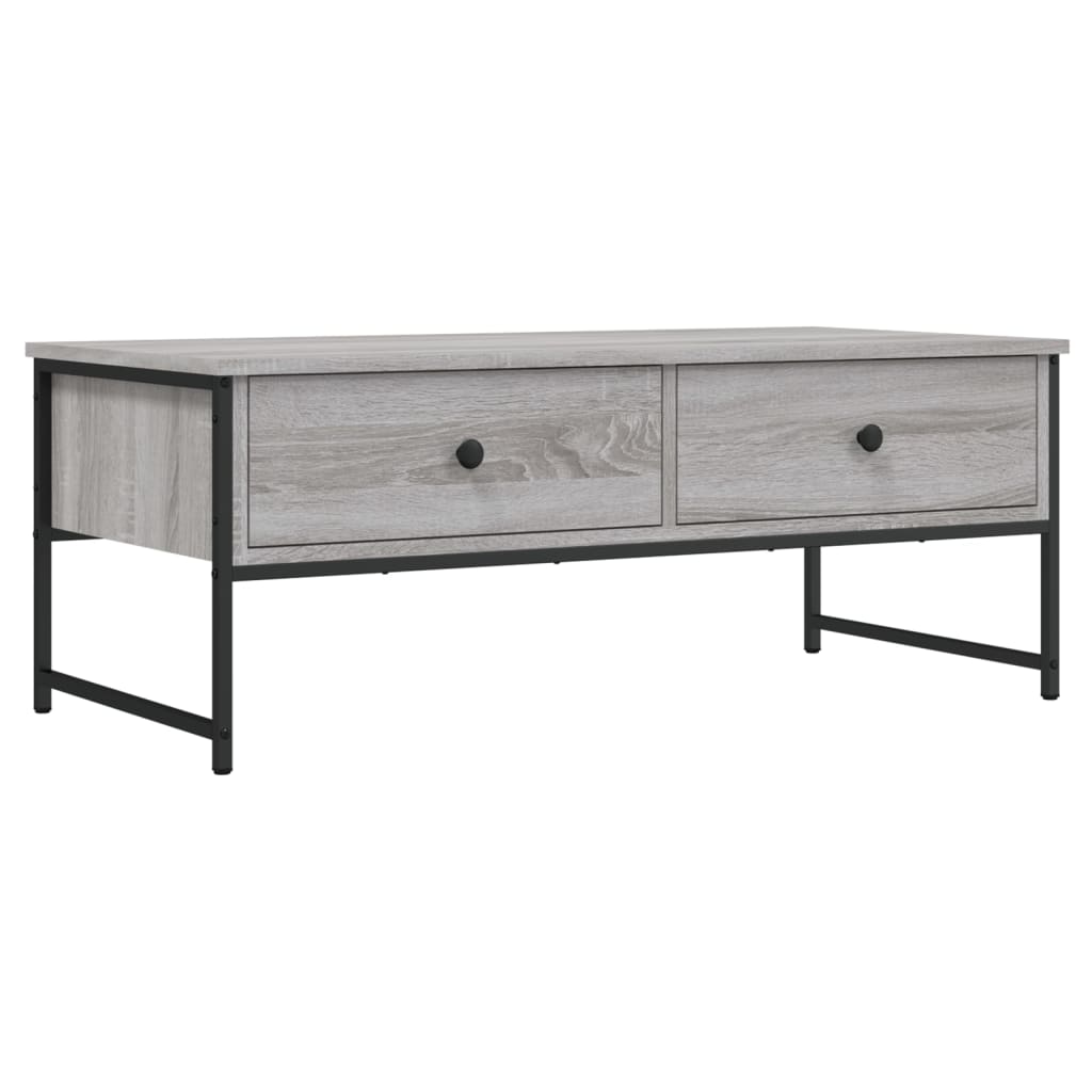 sofabord 101x49x39,5 cm konstrueret træ grå sonoma-eg