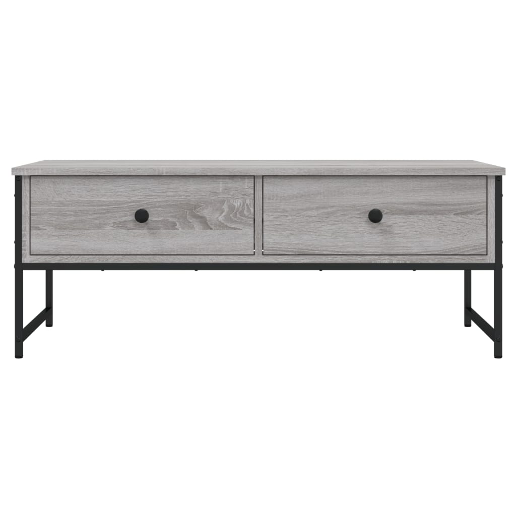 sofabord 101x49x39,5 cm konstrueret træ grå sonoma-eg