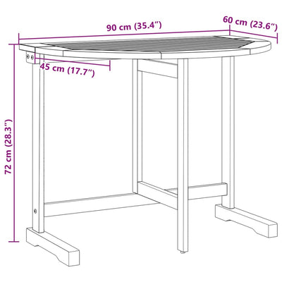 altanbord 90x60x72 cm foldbart massivt akacietræ