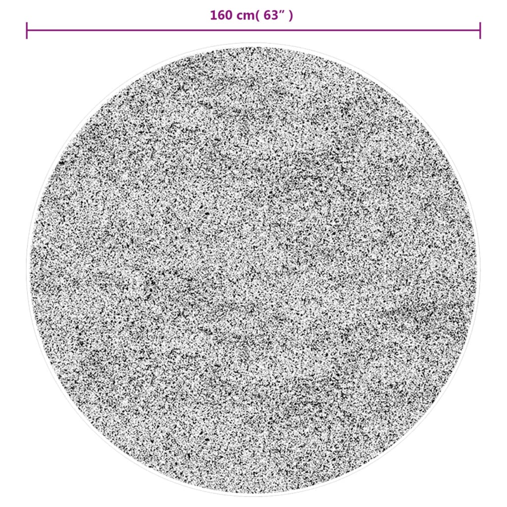 gulvtæppe HUARTE Ø 160 cm kort luv og vaskbart antracitgrå