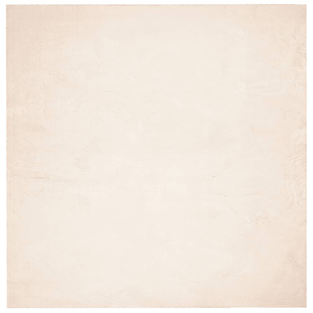 gulvtæppe HUARTE 200x200 cm kort luv og vaskbart beige