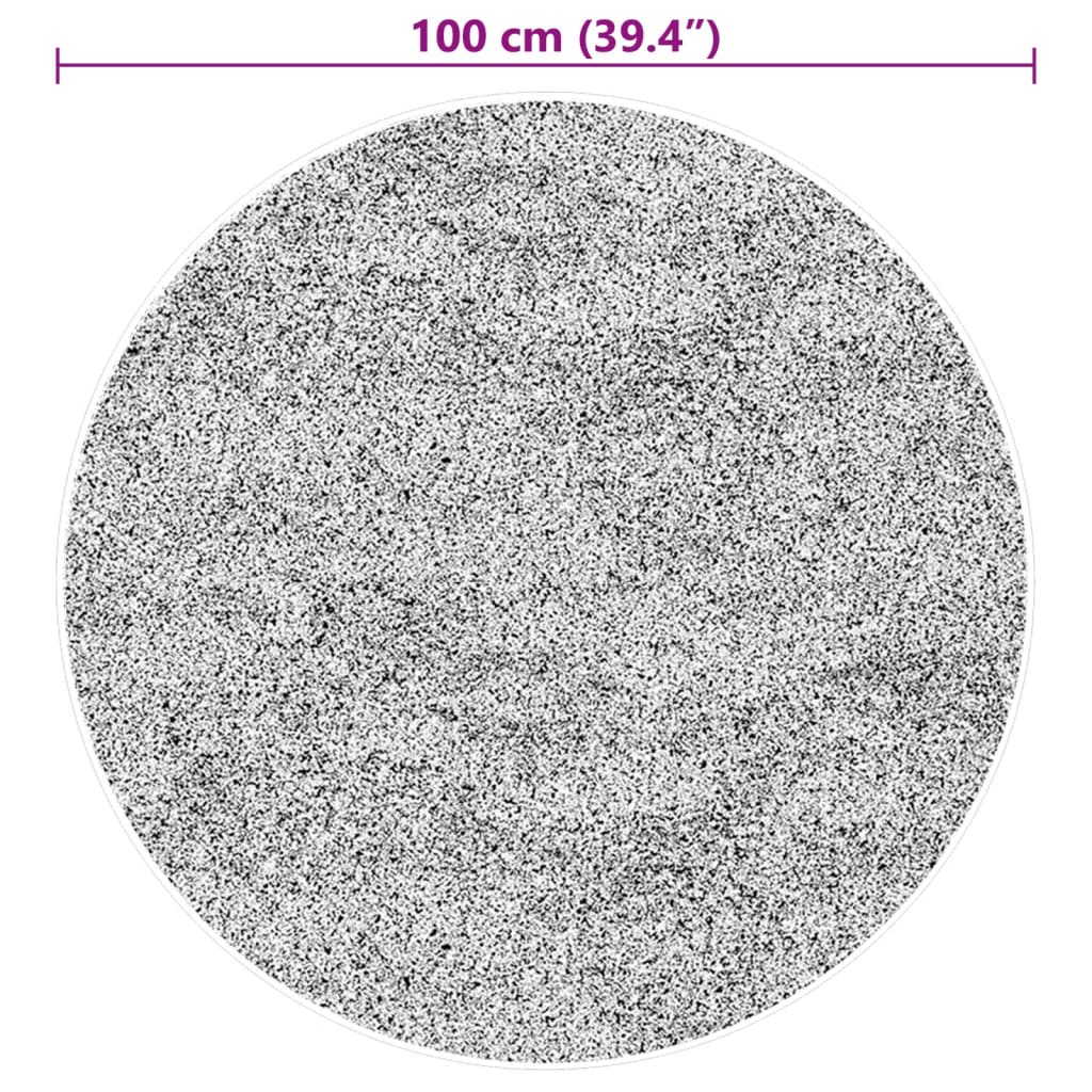 gulvtæppe HUARTE Ø 100 cm kort luv og vaskbart beige