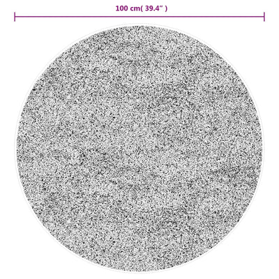 gulvtæppe IZA Ø 100 cm cm kort luv skandinavisk look antracit