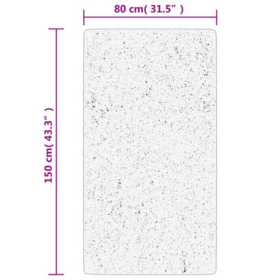 gulvtæppe IZA 80x150 cm kort luv skandinavisk look cremefarvet