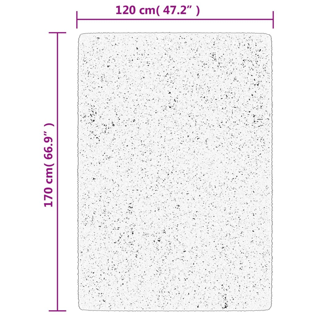 gulvtæppe IZA 120x170 cm kort luv skandinavisk look cremefarvet