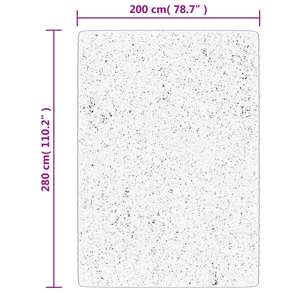 gulvtæppe IZA 200x280 cm kort luv skandinavisk look grå