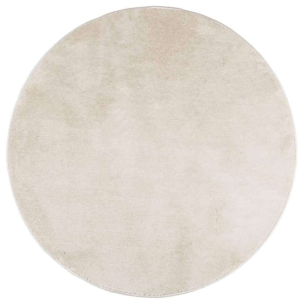 gulvtæppe OVIEDO Ø 120 cm kort luv beige