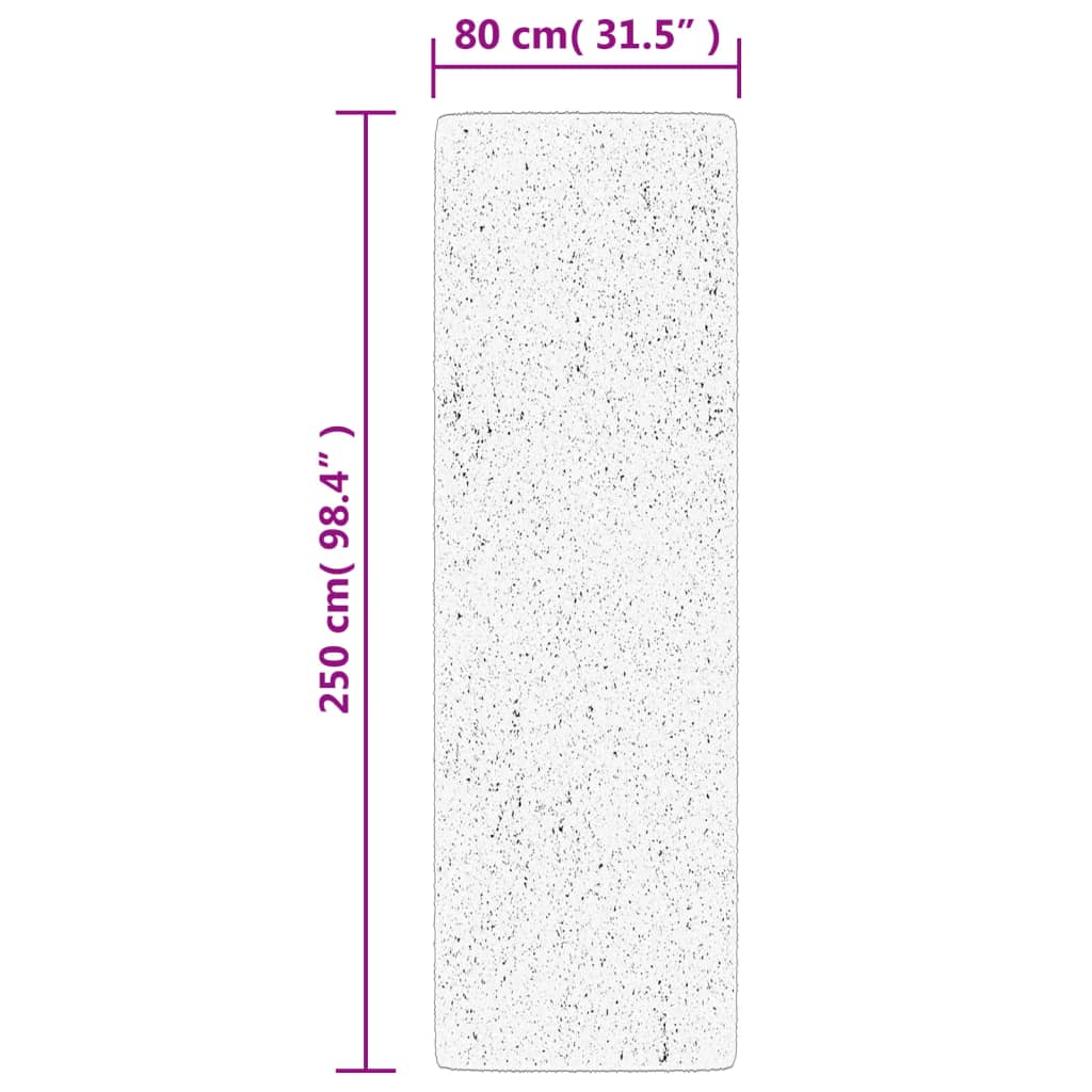 gulvtæppe OVIEDO 80x250 cm kort luv cremefarvet