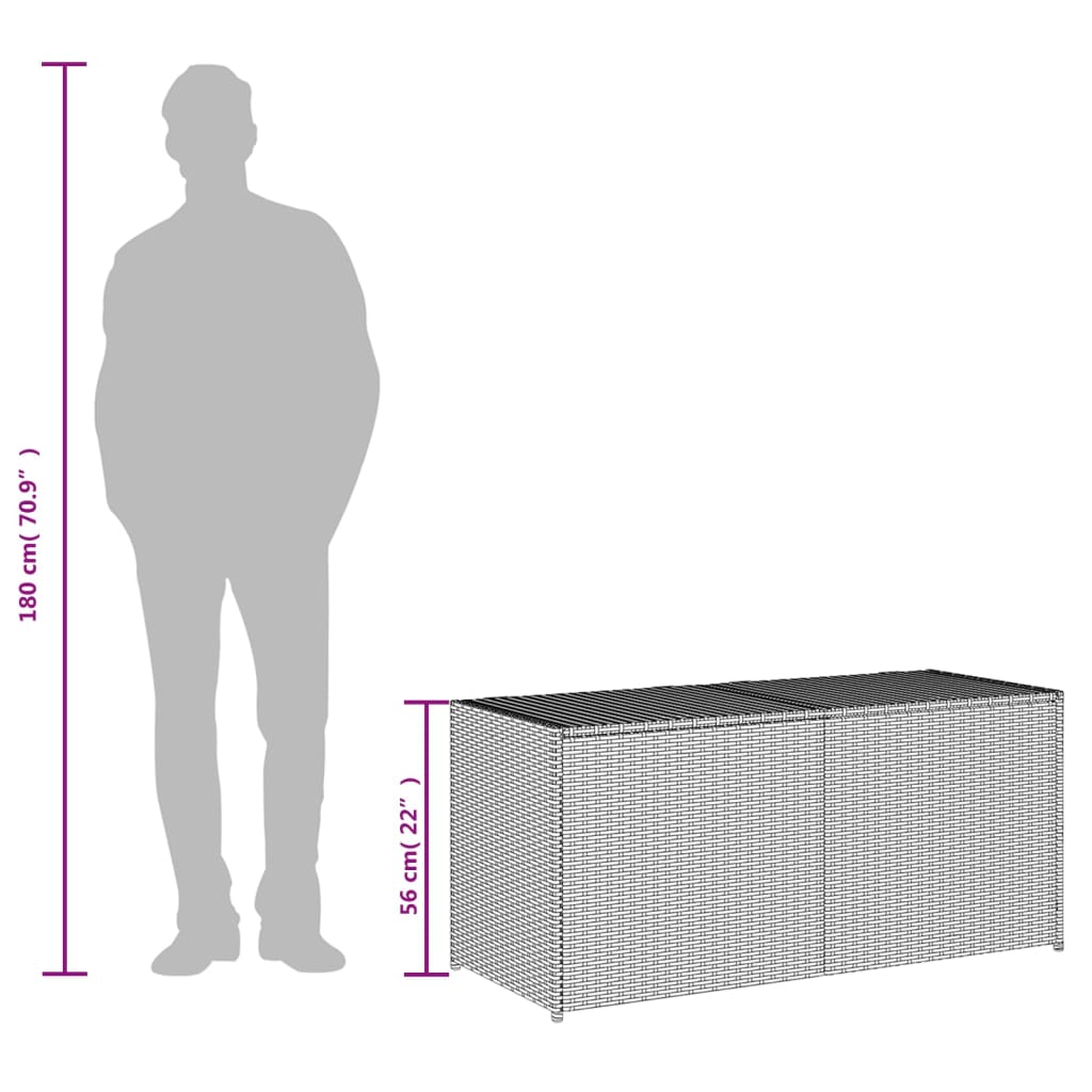 opbevaringsboks til haven 283 l polyrattan sort